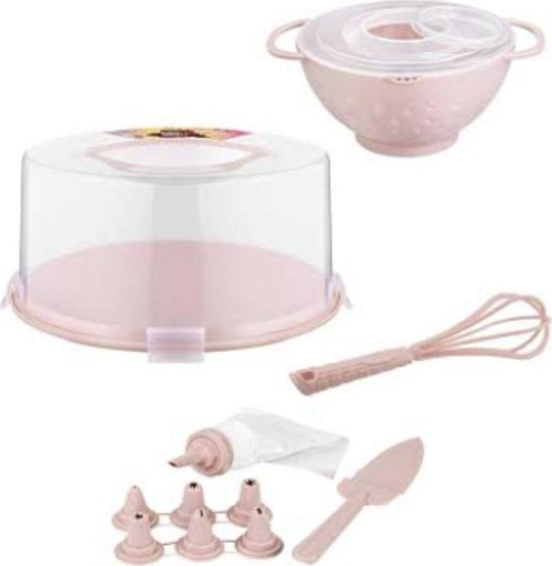 Jumbo Büyük Boy Kek Ve Pasta Hazırlama Seti Fanuslu Çırpıcılı Pasta Seti 35Cm -Yükseklik 18Cm