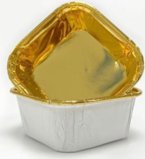 Kare Beyaz İçi Gold Kağıt Muffin Kek Kapsülü 25 Adet