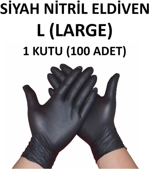 Haspet Siyah Nitril Eldiven