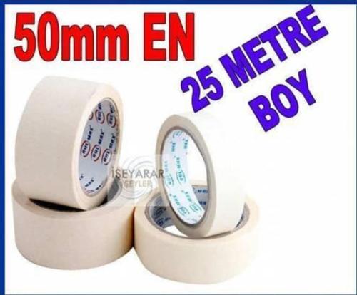 50Mm 25 Metre Maskeleme Bandı Kağıt Bant, Boyacı Bantı
