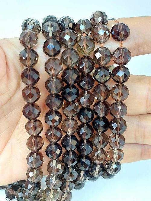 Dumanlı Kuvars Taşı Faset Kesim Dizi 8mm