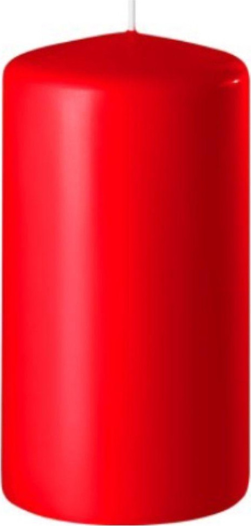 Kırmızı Renkli Silindir Büyük Boy Baton Mum 7X14Cm