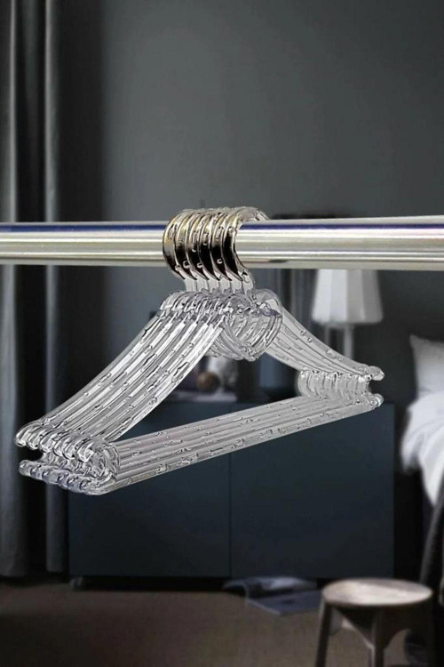 Şeffaf Kristal Askı 12 Adet Çocuk Elbise Askısı Bebek Askısı Kalp Askı Genişlik 27Cm