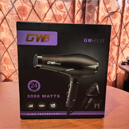 Yüksek Teknoloji Gw 6533 Saç Kurutma Makinesi 3000 Watt, 2 Hız Ayarı, 3 Isı Ayarı