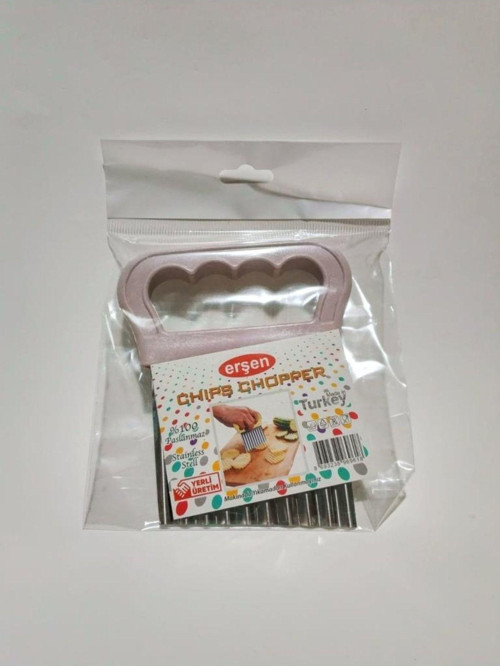Tırtıklı Patates Kesici Çelik Gri Renk