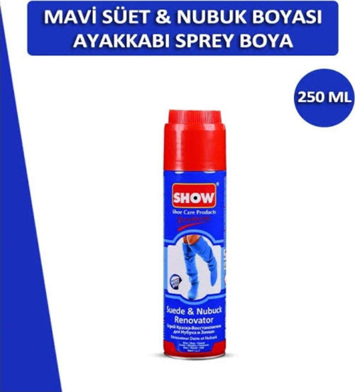 Fırça Kapaklı Süet Ve Nubuk Renk Yenileyici Ayakkabı Bakım Spreyi Mavi Renk 250Ml