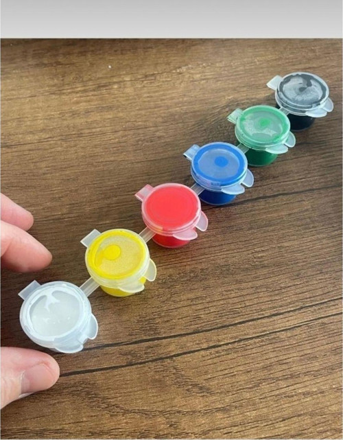 6 Renkli Kapaklı Kutuda Akrilik Boya