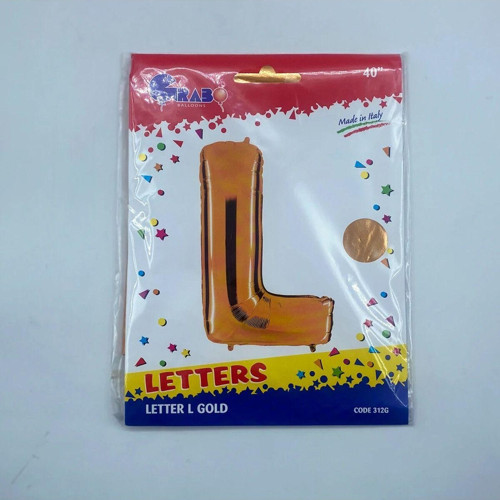Altın Renkli 36 Cm Boyutlu L Harfi Folyo Balon