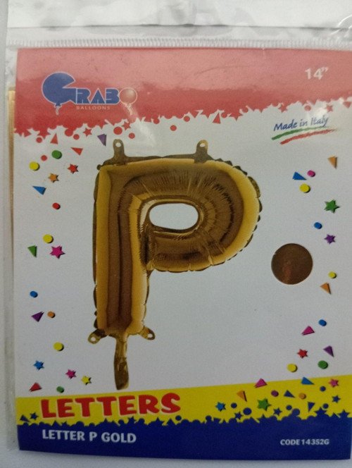 Altın Renkli 36 Cm Boyutlu P Harfi Folyo Balon