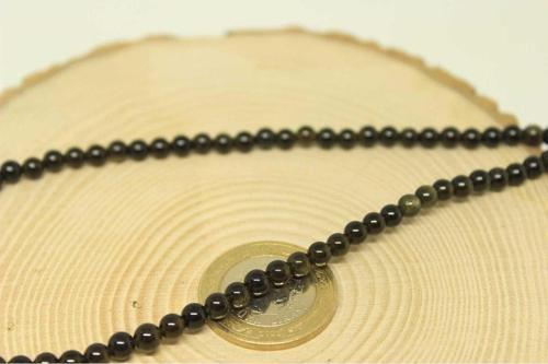 Golden & Siyah Obsidyen Taşı 4,5mm/10 Adet
