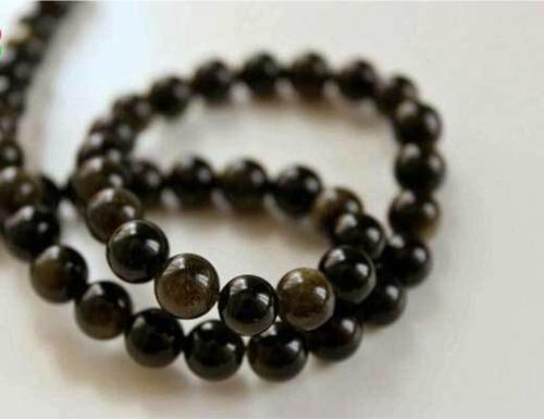 Golden & Siyah Obsidyen Taşı Dizi 8mm