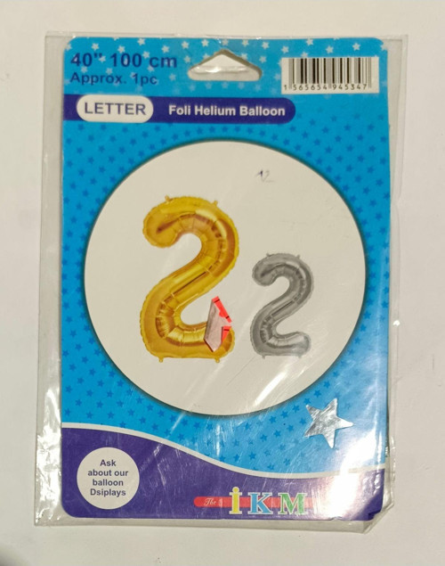 Gümüş Renkli Dev Boyutlu 100 Cm 2 Rakamlı Folyo Balon