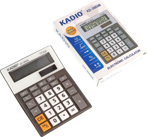 Kadıo 12 Haneli Masaüstü Hesap Makinesi Kd-3860B Rahat Kullanışlı Büyük Tuşlu Net Rakam Pilli Hesap