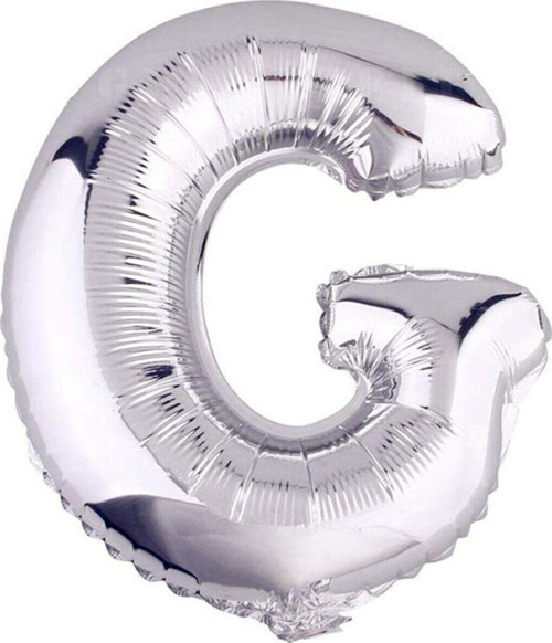 Gümüş Renkli Dev Boyutlu 100 Cm G Harfi Folyo Balon