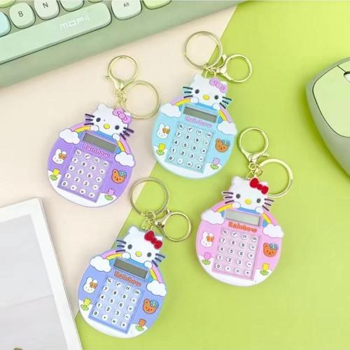 1 Adet Hello Kıtty Temalı Mini Hesap Makinesi Arkası Labirent Oyunlu Çanta Aksesuarı Anahtarlık