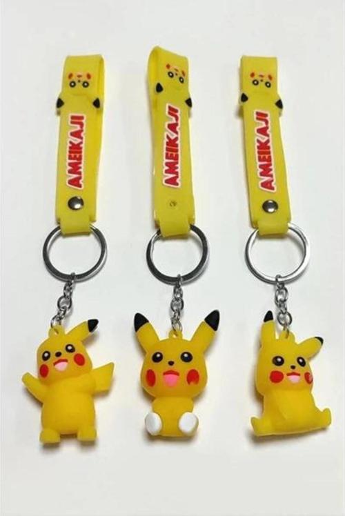 1 Adet Pikachu Karakterli Sevimli Anahtarlık Çanta Süsü
