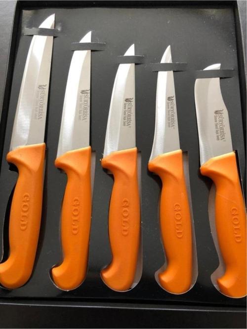 El Yapımı Dövme Çelik 5'Li Bıçak Seti Seti