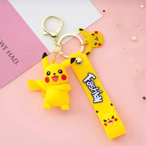 3D Lüks Pokemon Pikachu Silikon Anahtarlık Ve Çanta Aksesuarı
