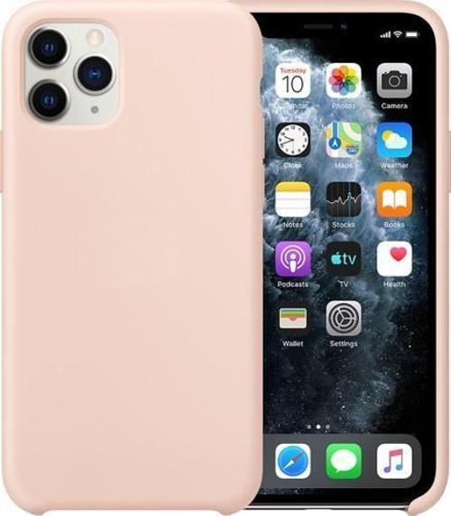 iPhone 11 Pro Max ile Uyumlu Rubber Fit Kılıf Pink Sand
