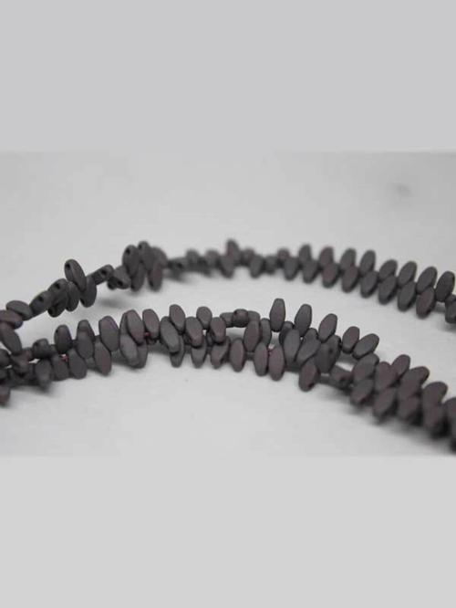 Hematit Taşı Çift Delikli YARIM Dizi (17505) (18cm Uzunluğundadır)