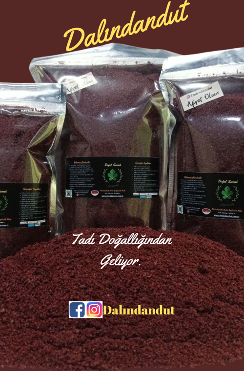 Doğal Sumak Toz 500 gr ( Taze Öğütülmüş, Katkısız)
