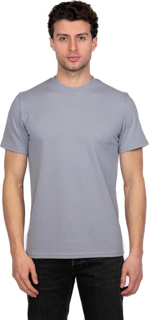 Hscstore Erkek Bisiklet Yakalı Basic Açık Gri Tişört - 8402