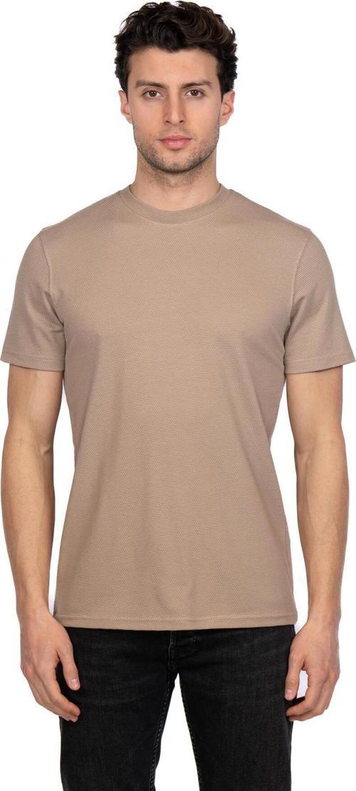 Hscstore Erkek Bisiklet Yakalı Basic Vizon Tişört - 8402