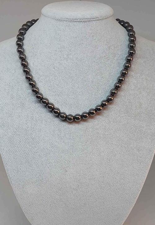 Hematit Taşı Kolye 8mm (klipsli)