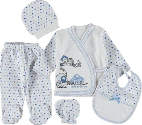 Mdrandy %100 Pamuk 5'Li Kız Bebek Hastane Çıkışı Yenidoğan Zıbın Set Hediyelik