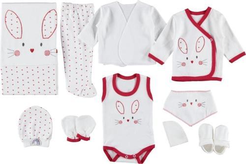 Mdrandy 10 Lu Kulaklı Rabbit Lüx Set Zıbın Seti Hastane Çıkışı %100 Pamuklu