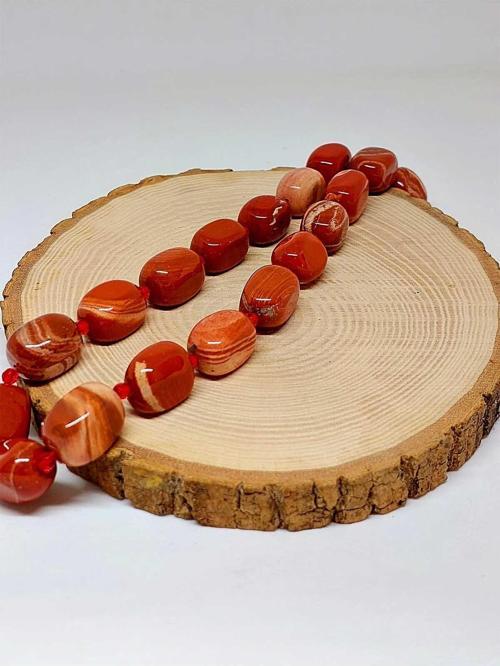 Jasper Taşı Şekilli YARIM Dizi (39825) (18 cm Uzunluğundadır)