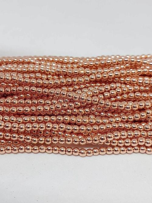 Hematit Taşı YARIM Dizi 3mm (35630) (17cm uzunluğundadır)