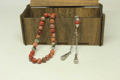Jasper Taşı Tesbih 8mm Ahşap Kutulu 24950-k