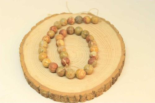 Jasper Taşı YARIM Dizi 11-12mm Aralığı (25900) (18cm uzunluğundadır)