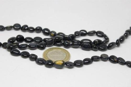 Kaplan Gözü Siyah Doğal Taş/4 Adet