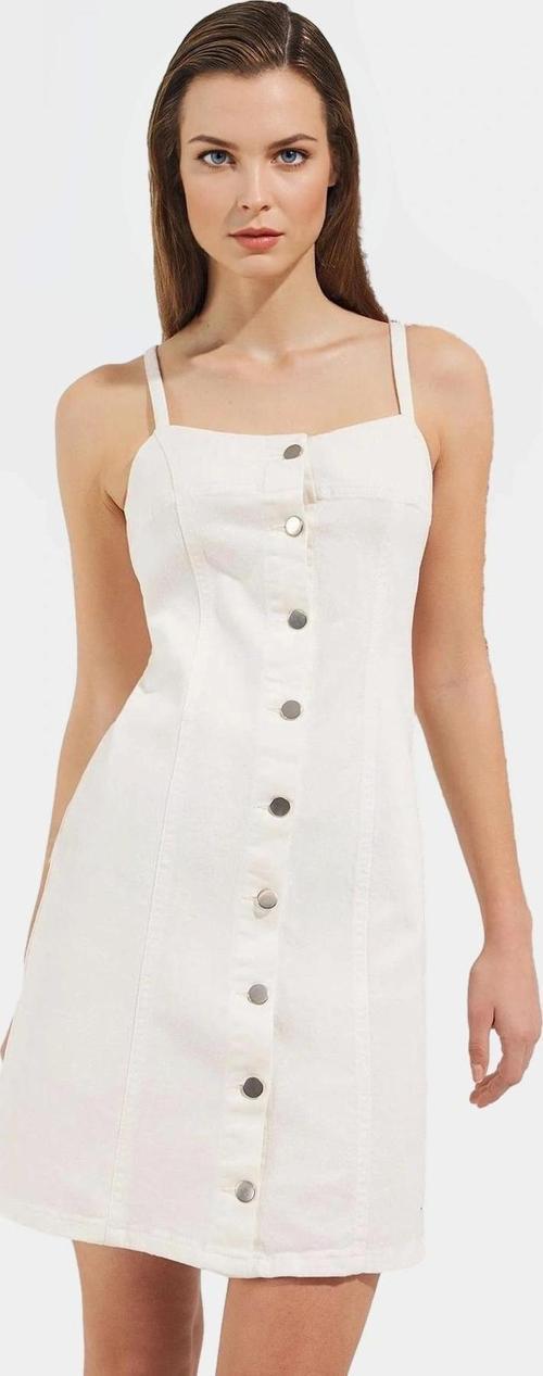 Yazlık Denim Mini Elbise Straplez Kolsuz Bodycon Kesim Rahat Günlük Kullanım İçin