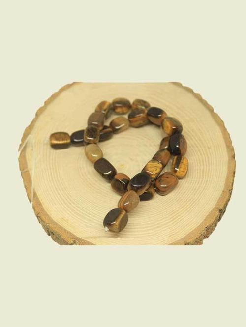 Kaplan Gözü Taşı Dikdörtgen Şekilli YARIM Dizi (27645) (18 cm Uzunluğundadır)