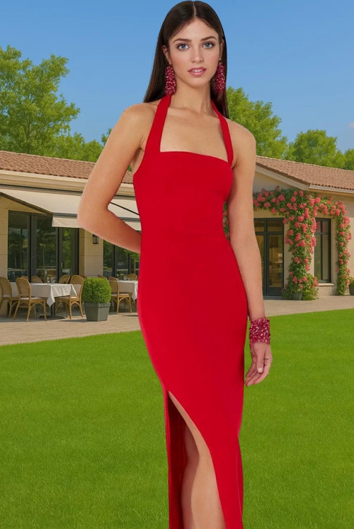 Kadın Finike Dokuma Bodycon Midi Elbise Kare Yaka Yazlık Özel Günler İçin Günlük Kullanım İçin