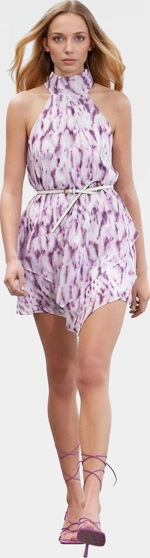 Şifon Astarlı Katlı Mini Elbise Dokuma Polyester Yazlık Günlük Profesyonel Görünüm Trend Tasarım