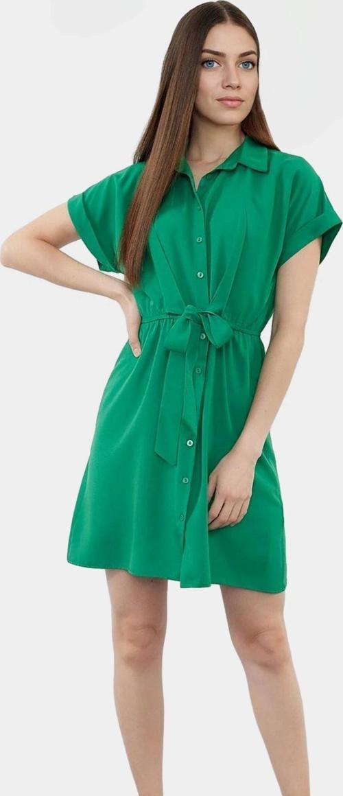 Şık Çizgili Mini Gömlek Elbise Pamuk Polyester Kumaş Günlük Kullanım Rahat