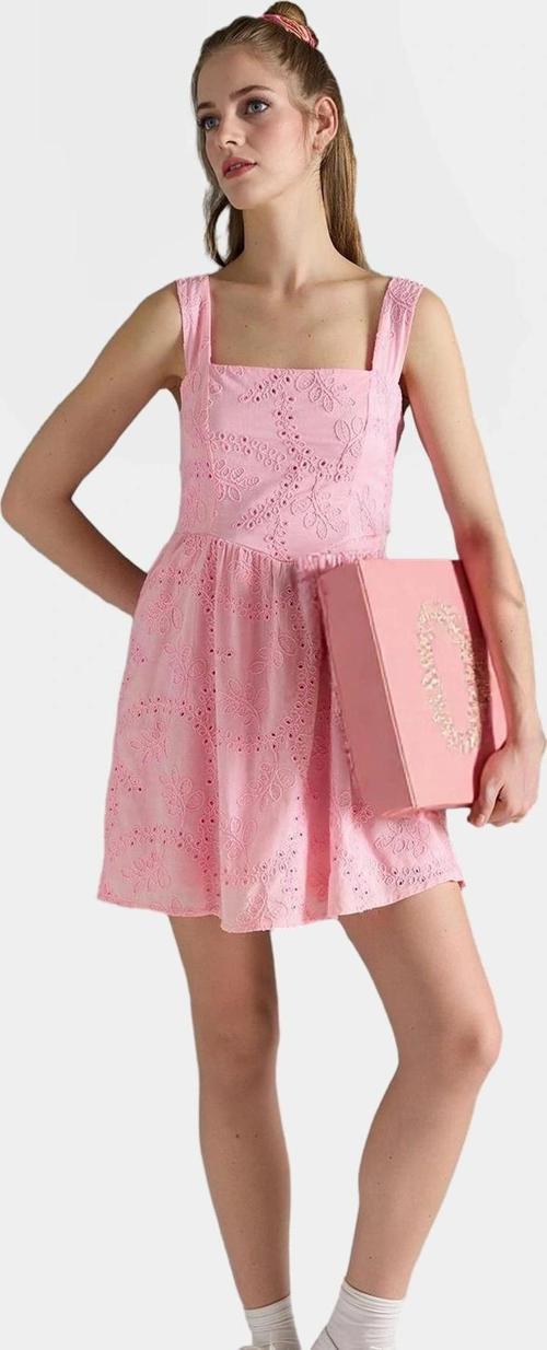 Yazlık Mini Elbise Bisiklet Yaka Dokuma Casual Dayanıklı Malzeme Kaliteli İşçilik