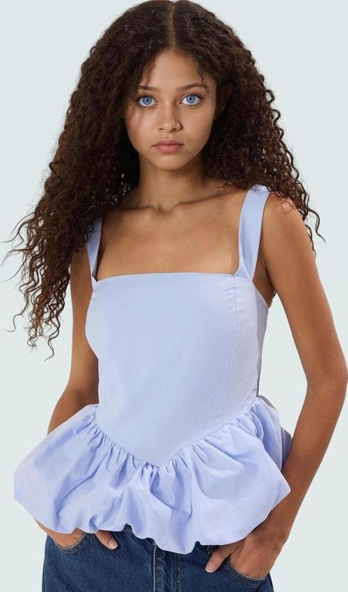 Yazlık Balon Etekli Bluz Rahat Kalıp Pamuklu Polyester Modern Stil Konforlu Kesim