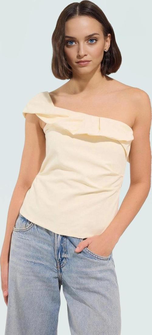 Tek Omuzli Terrycotton Bluz Regular Kalip Yazlik Casual Tarz Modern Stil Kaliteli İşçilik