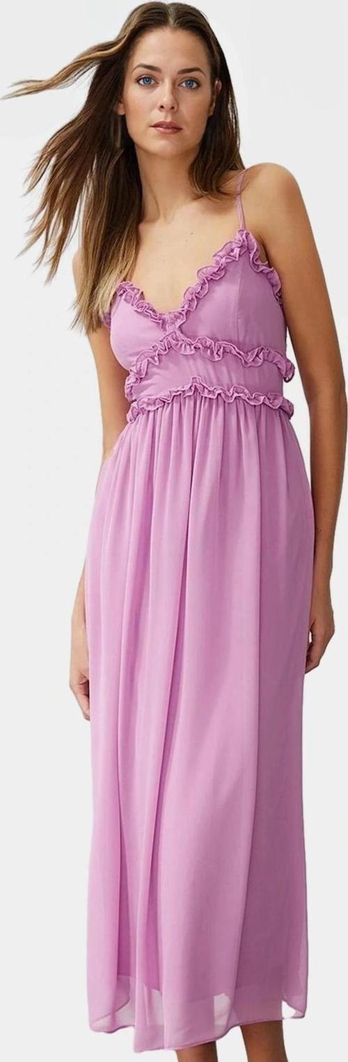 Şifon Maxi Elbise Çiçek Desenli Astarlı Yazlık Premium Kalite Konforlu Kesim Kaliteli İşçilik