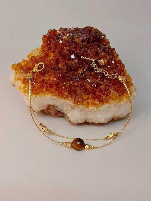 Kaplan Gözü Taşı Tasarım Bileklik (43655)