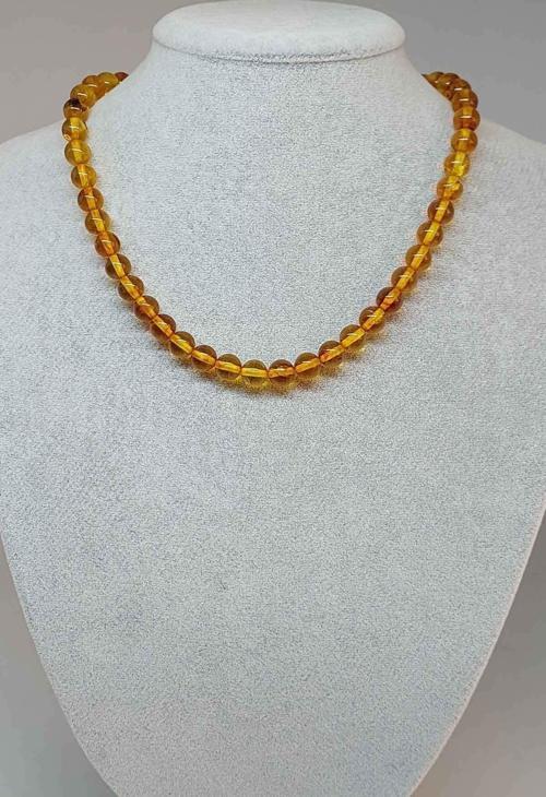 Kehribar Kolye 8mm (23475) (klipsli)