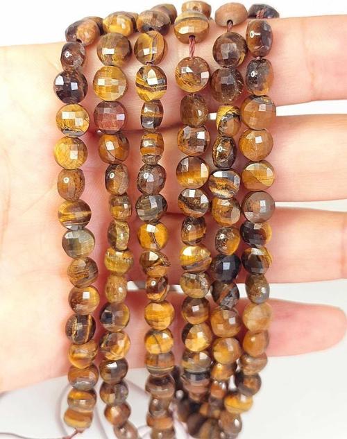 Kaplan Gözü Taşı YASSI Faset Kesim Dizi 6x4mm