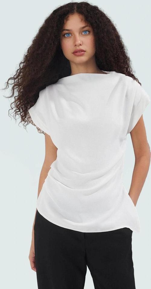 Yazlık Kadın Fitted Krep Bluz Dik Yaka Günlük Stil Özenle Seçilmiş Dayanıklı Malzeme