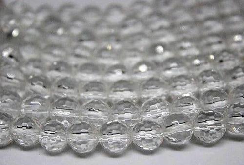 Kristal Kuvars Taşı Faset Kesim 8mm 4 Adet