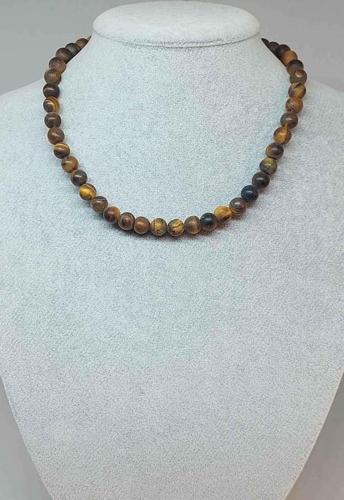 Kaplangözü Taşı Mat Kolye 8mm (klipsli)
